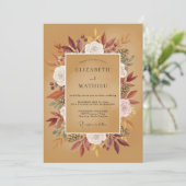 Burgundy Woodland Bloom Wedding 招待状 (スタンド正面)