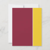 Burgundy & Yellow卒業写真のお知らせ 招待状 (裏面)