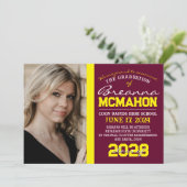 Burgundy & Yellow卒業写真のお知らせ 招待状 (スタンド正面)