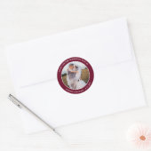 Burgundy's Thank 結婚 You Photo Stickers ラウンドシール (封筒)