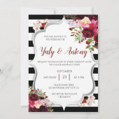 Burguny Template Invitación boda rojo borgoña  招待状 (正面)