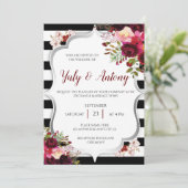 Burguny Template Invitación boda rojo borgoña  招待状 (スタンド正面)