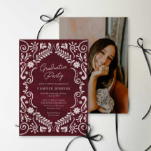 Burgurgy Fiesta Graduation Party Photo Invite