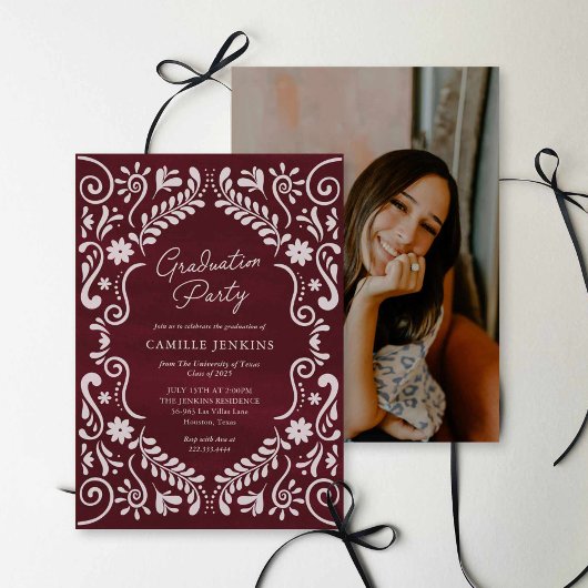 Burgurgy Fiesta Graduation Party Photo Invite 招待状