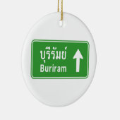Buriram Ahead ⚠タイ高速道路交通標識⚠ セラミックオーナメント (右)