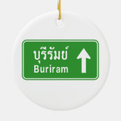 Buriram Ahead ⚠タイ高速道路交通標識⚠ セラミックオーナメント (裏面)