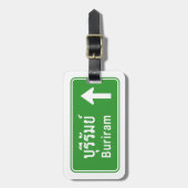 Buriram Ahead ⚠タイ高速道路交通標識⚠ ラゲッジタグ (正面縦)