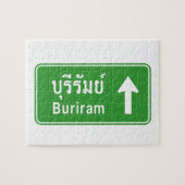 Buriram Ahead ⚠ Thai Highway Traffic Sign ⚠ ジグソーパズル (横)