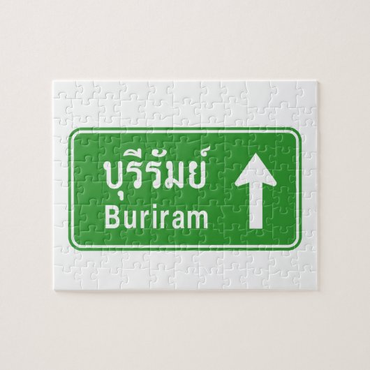 Buriram Ahead ⚠ Thai Highway Traffic Sign ⚠ ジグソーパズル (横)