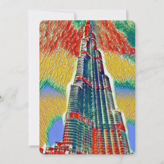 BurjカラフルなKhalifaの多彩な絵画 招待状 (正面)