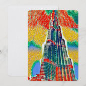 BurjカラフルなKhalifaの多彩な絵画 招待状 (正面/裏面)