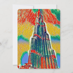 BurjカラフルなKhalifaの多彩な絵画 招待状