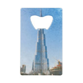 Burj Khalifaのドバイの絵画 クレジットカード栓抜き (裏面)
