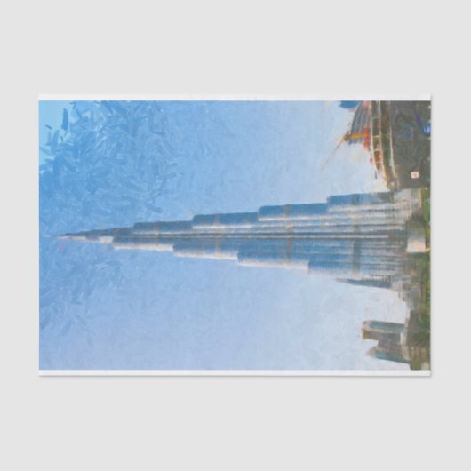 Burj Khalifaのドバイの絵画 薄葉紙 (正面)