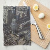 Burj Khalifaの眺め、ドバイ キッチンタオル (四つ折り)