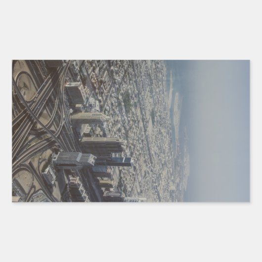 Burj Khalifaの眺め、ドバイ 長方形シール (正面)