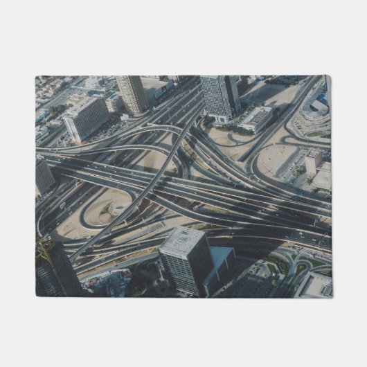 Burj Khalifaの道の眺め、ドバイ ドアマット (正面)