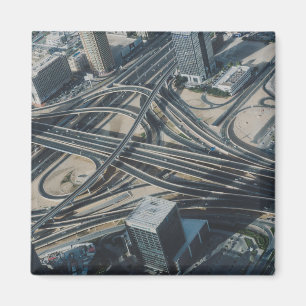 Burj Khalifaの道の眺め、ドバイ マグネット
