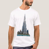 Burj Khalifaユニセックスロゴ付き基本Tシャツ Tシャツ (正面)