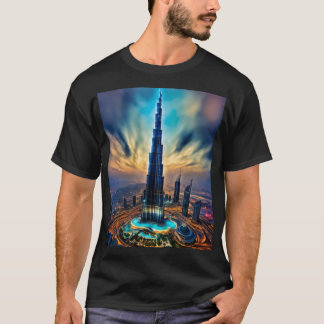 Burj Khalifa威厳のある – ライトカラーTシャツデザイン Tシャツ