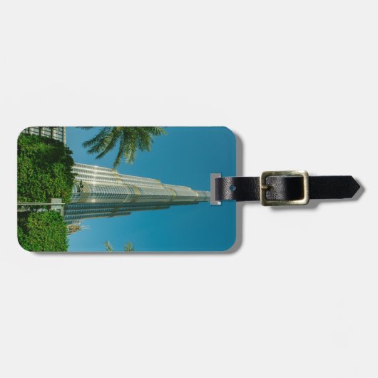 Burj Khalifa、ドバイおよびヤシの木 ラゲッジタグ (正面横)