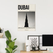 Burj Khalifa Art Print Black and White Dubai ポスター (ホームオフィス)