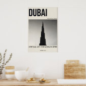 Burj Khalifa Art Print Black and White Dubai ポスター (キッチン)