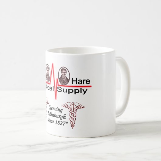 Burkeおよびノウサギの医薬品のマグ コーヒーマグカップ (正面右)