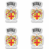 Burke Crest Irish Translation & Meaning (x4) シール (正面)
