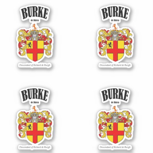 Burke Crest Irish Translation & Meaning (x4) シール (正面)