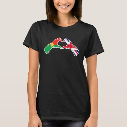 Burkina Faso British Flag  Burkinabe British UK He Tシャツ (正面)