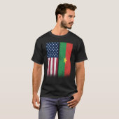 Burkina Faso Burkinabe American Flags Proud USA Tシャツ (正面フル)