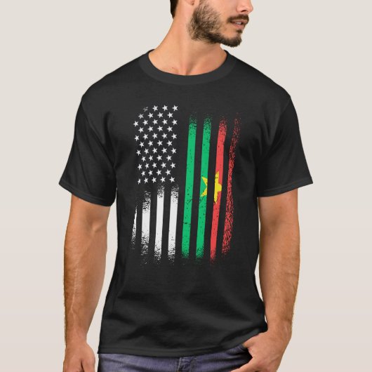 Burkinabe American Patriot Grown Country USA Flags Tシャツ (正面)