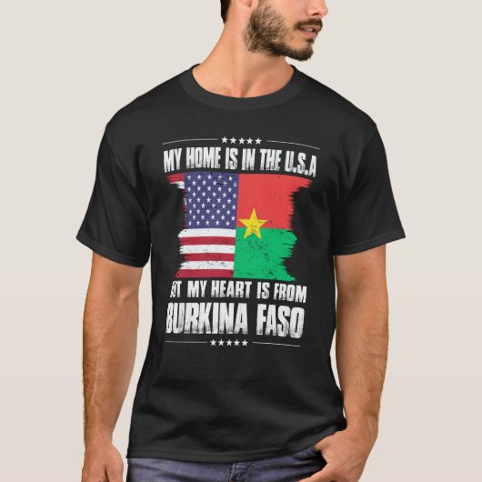 Burkinabe American Patriot Grown Proud Home Heart  Tシャツ (正面)