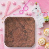 Burl Mahogany Woodテクスチャ ペーパープレート (パーティー)