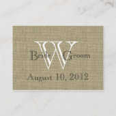 BurlapおよびBowシーティングカード プレイスカード (裏面)