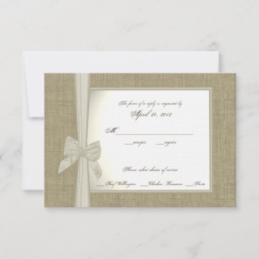 BurlapおよびBow応答カード 出欠カード (正面)