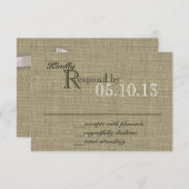 BurlapおよびBow応答カード 出欠カード (正面/裏面)