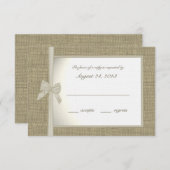 BurlapおよびBow応答カード 出欠カード (正面/裏面)