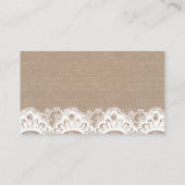 BurlapおよびLaceレジストリ挿入カード素朴、 名刺 (裏面)