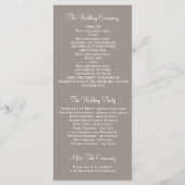 BurlapおよびString Lightsの素朴結婚式 プログラム (裏面)