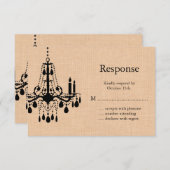 BurlapでのシャンデリアRSVP 出欠カード (正面/裏面)