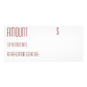 Burlapで25パックのビジネスのギフト証明書の小麦 ラックカード (裏面)