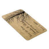 Burlapと樺の木ポッシュウェディング日付を保存 マグネット (右側)