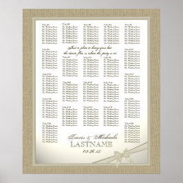 BurlapとBowの結婚座席表 ポスター