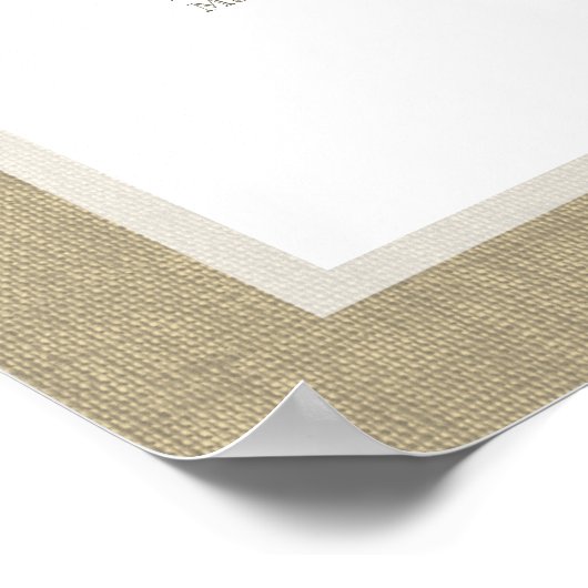 BurlapとBowの結婚座席表 ポスター (角)