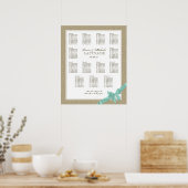 BurlapとBowの結婚座席表 ポスター (キッチン)