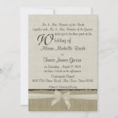 BurlapとBoxesカントリー素朴ウェディング 招待状 (正面)