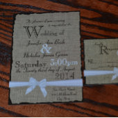 BurlapとBoxes素朴結婚の 招待状