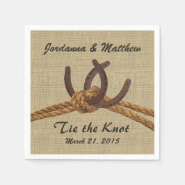 BurlapとHorseshoes スタンダードカクテルナプキン